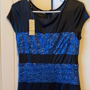 Bebe blue sequin dress NWT